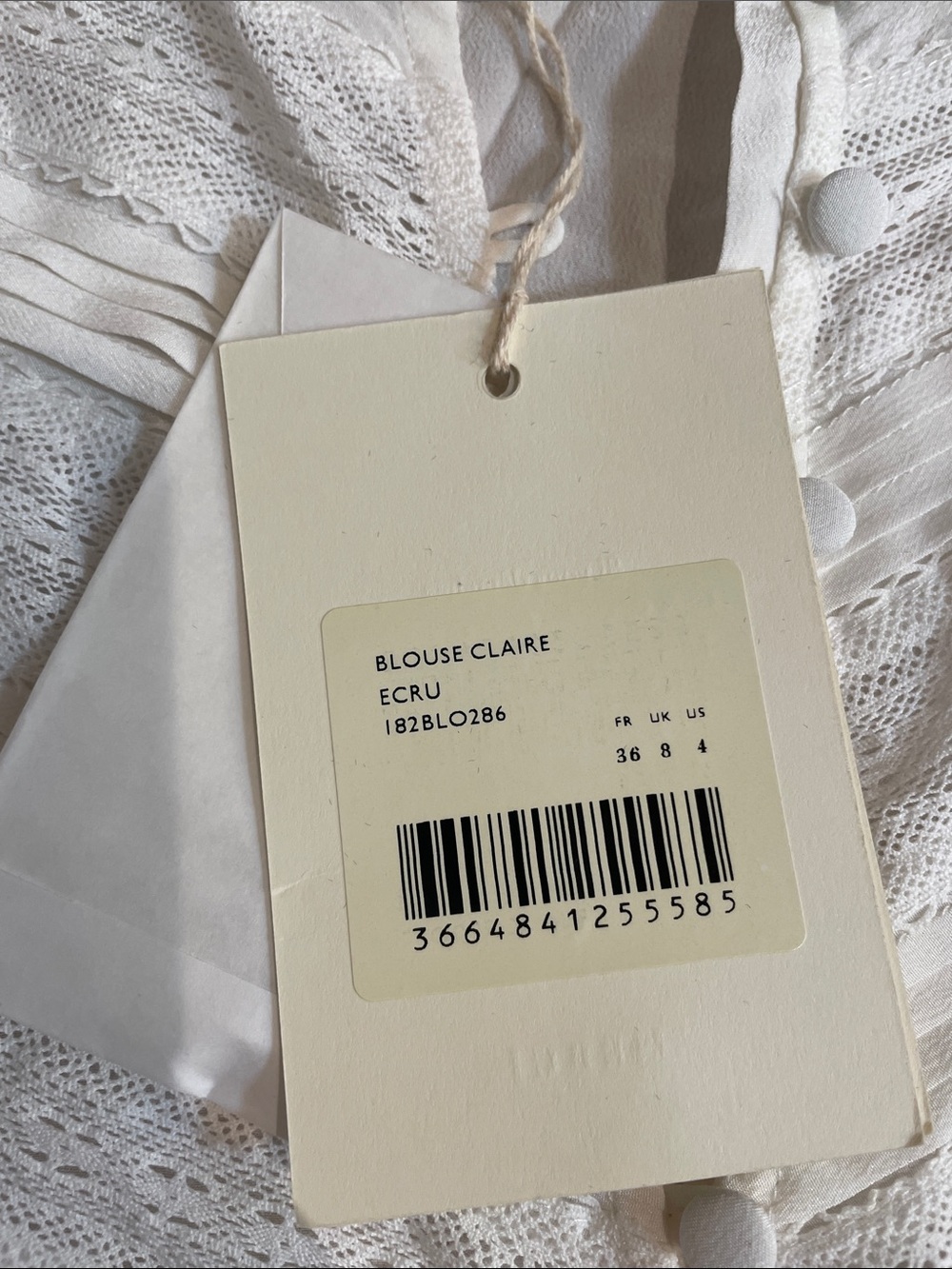 ‼️Moving Sale / NWT Sezane CLAIRE BLOUSE Ecru in US size 4 / European size 36 - Picture 2 of 10
